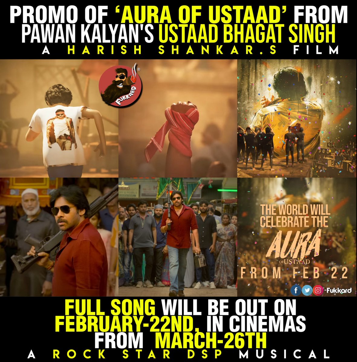 #UstaadBhagatSingh second single #AuraOfUstaad Promo out now!

▶️ youtu.be/04B_3EMQsU8

Full song on February 22nd 🤩

#UBSOnMarch26th