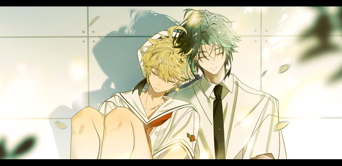 #XiaoAether 
#魈空 
私加了魔卡pa的企划图