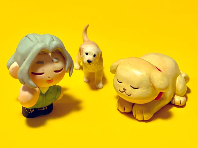 ご縁がありまして、ねなさいさんから子犬と凪砂くんのフィギュアをお譲りいただきました! 子犬が立体になってるの面白すぎる こんがりふかふかのいのち…! 大切にします、ありがとうございました!