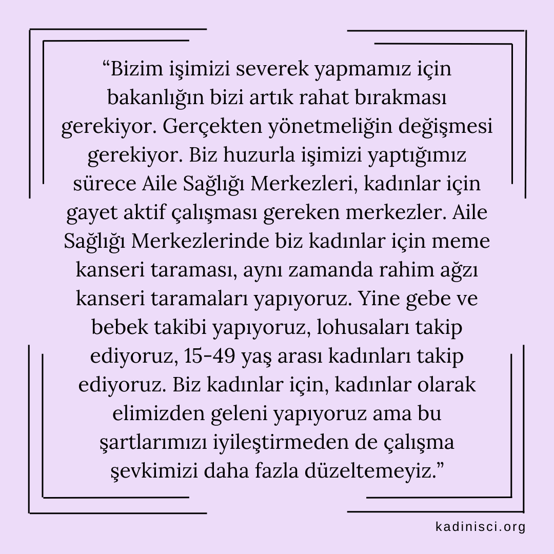 Yönetmeliği”nin yola açtığı sorunları dile getiren bir ortak eylem düzenlediler.
👉 Eylemde dile getirilen sorunları detaylı olarak İstanbul Aile Hekimliği Derneği (İSTAHED) Yönetim Kurulu üyesi, 11 yıllık hekim ve 10 yıldır aile hekimi olan Esra Odunkıran Yanıkömer ile konuştuk.