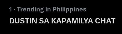 yay!!! trending top spot na ^^

DUSTIN SA KAPAMILYA CHAT
#DustinYu