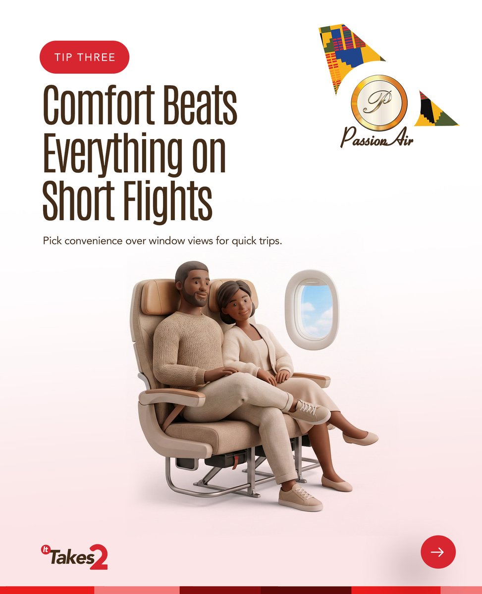 flypassionair's tweet photo. Traveling with your favorite person? Your seat choice can make the journey even better.
Whether it is friends, family, colleagues, or couples, the right seat makes every trip feel closer.
#SeatSmart #TravelTogether #PerfectSeatForTwo #ItTakes2 #PassionAir #TravelSavings https://t.co/3bM5lFf9Mv