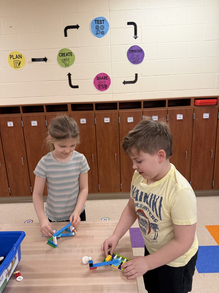 2nd graders built a hockey player &amp; goalie with <a href="/LEGOEDUCATION/">Education</a> BricQ this week and testing different forces to produce accuracy. 🏒 🥅