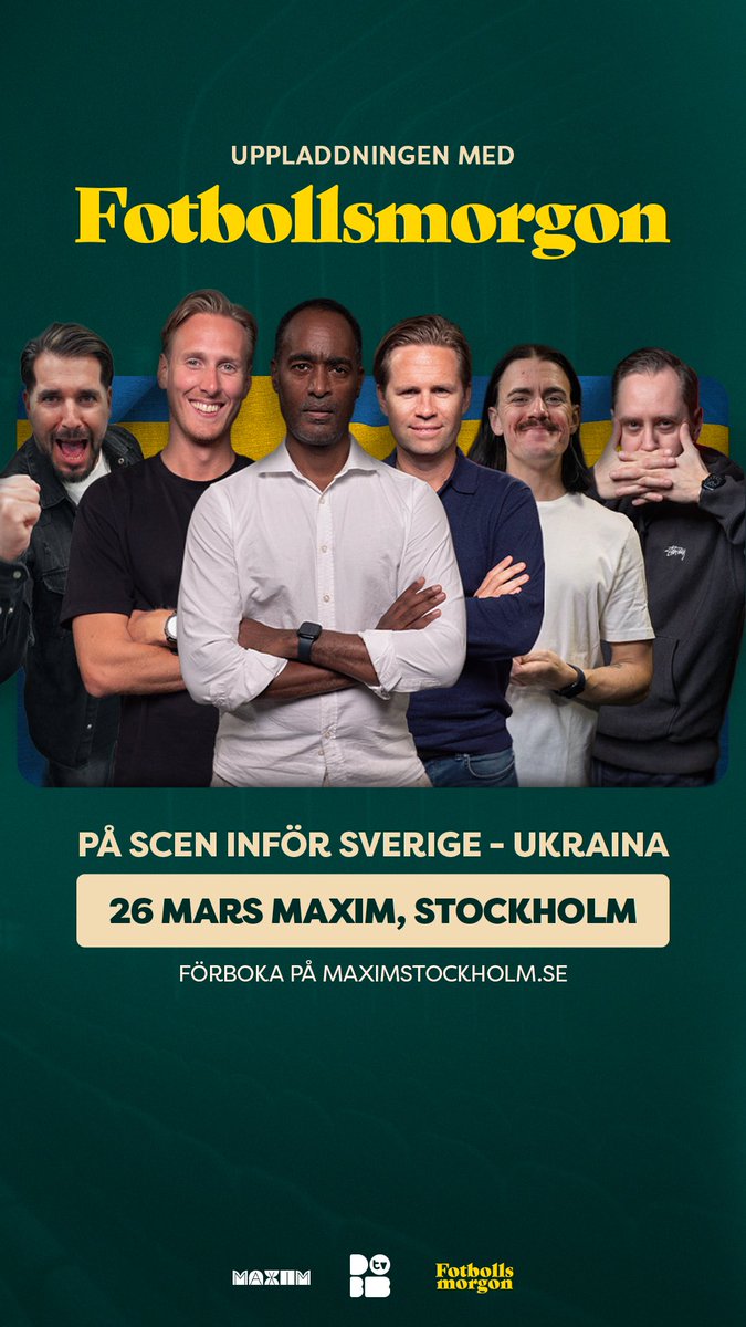 Ladda upp inför VM-rysaren med oss!

26 mars på Maxim, Stockholm

Säkra din plats idag 🇸🇪