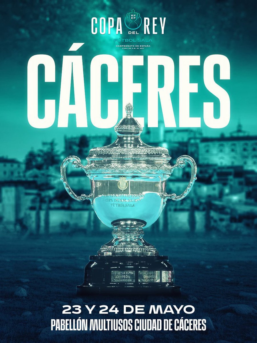 🏆 FUTBOL SALA | Copa del Rey

Ya están confirmados los 4 equipos que jugarán la ‘Final Four’ de la 🏆𝐂𝐎𝐏𝐀 𝐃𝐄𝐋 𝐑𝐄𝐘 de Fútbol Sala que se disputará en #Cáceres los días 23 y 24 de mayo

▪️FC Barcelona
▪️Jaén 
▪️Jimbee Cartagena
▪️Valdepeñas