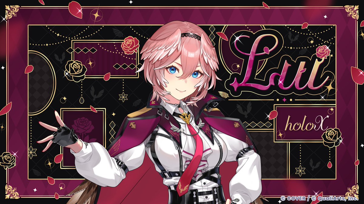 holo_dreams_en's tweet photo. ◥◣ First Card Illustration Reveal #1  🎉◢◤

“Did I Luive you waiting!?”

Revealing the first card illustration of #TakaneLui from holoX🥀
Featuring her standard outfit, the design brings out her charm✨

And tonight...a card illustration of her, shining on stage in a game original live outfit, will be revealed🙌
Stay tuned!!

#holodori
#hololiveDreams