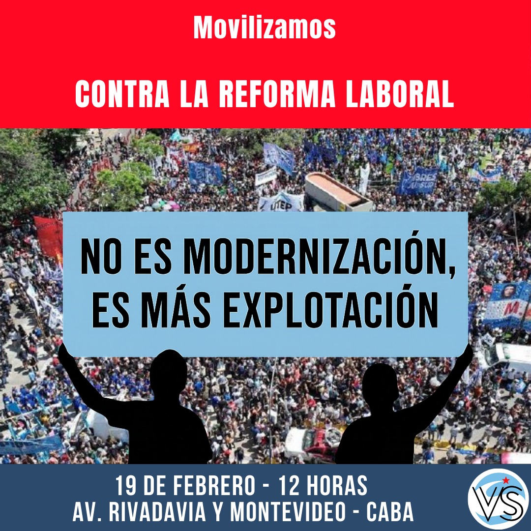 Hoy vamos a mostrarle al gobierno de <a href="/JMilei/">Javier Milei</a> y a toda la burguesía planera que somos la fuerza que mueve al mundo.
Hoy vamos todos a la Plaza del Congreso a gritar a viva voz #ReformaLaboral no es modernización, es +explotación.