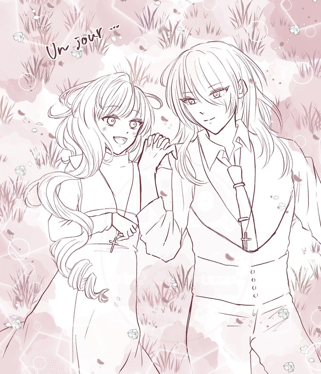 てつこさんへ(<a href="/tetsuko_77777/">てつこ@原稿をしろ</a> )
筆が乗っちゃったのでお先に描いちゃいました
在りし日のローズとベリアルです·····お納めください·····🙇‍♀️