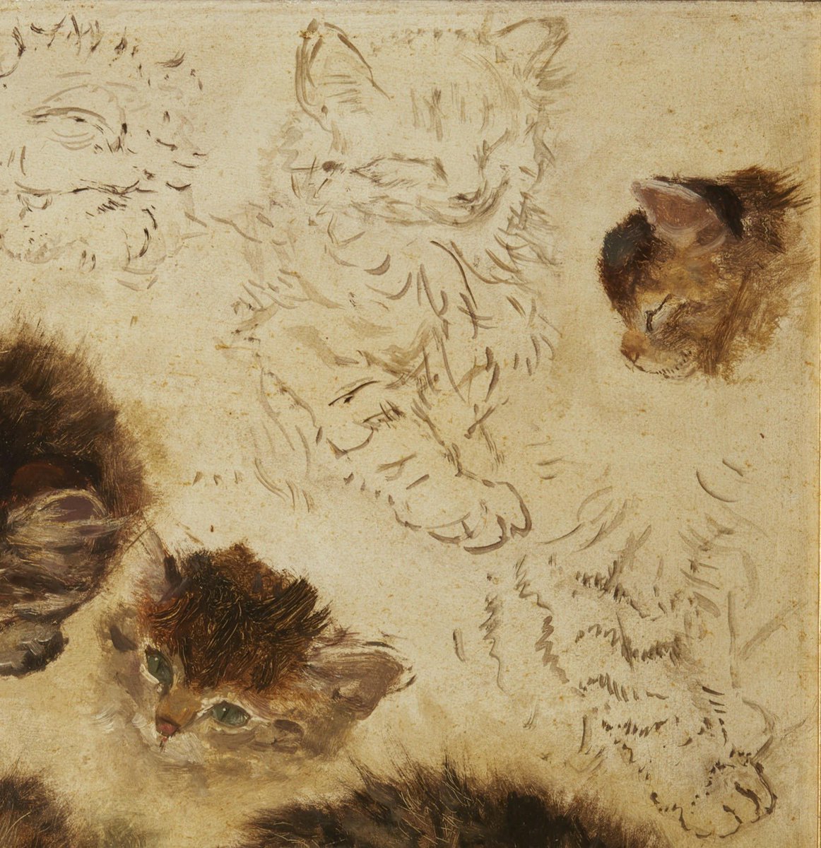 GodsWhisper777's tweet photo. Henriëtte Ronner-Knip (Dutch–Belgian, 1821–1909), "Study of Eleven Cats" (details), 1904 https://t.co/hHpe5Hh5bI