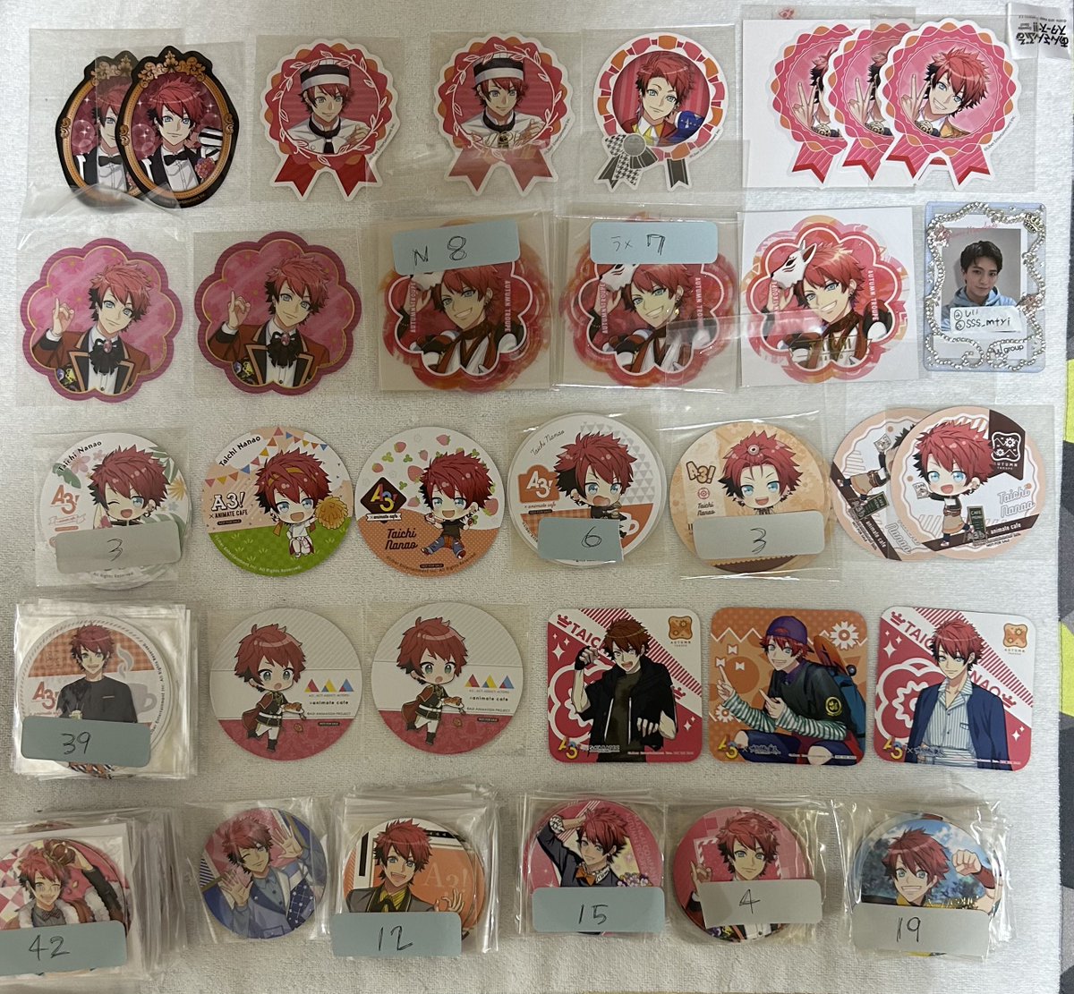 譲渡】A3! ブロマイド 缶バッジ アクスタ等 譲)七尾太一 求)全てまとめ