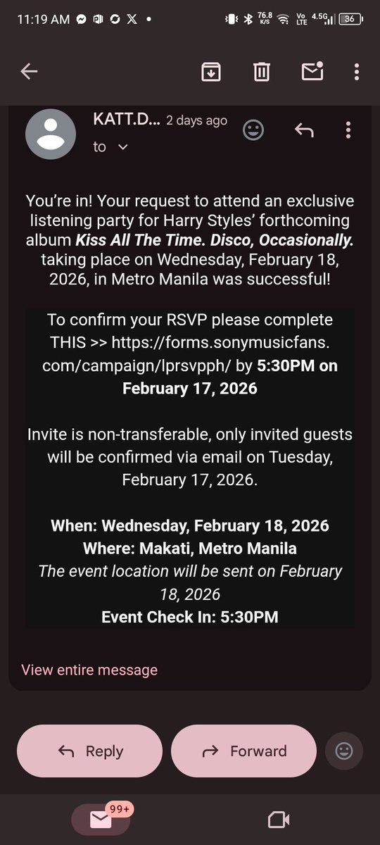 alwayslouuu_'s tweet photo. IM SO SAD THEY SENT OUT EMAILS THE DAY BEFORE AND IM IN ANOTHER CITY UGHHHH https://t.co/OmiEW9NCGE