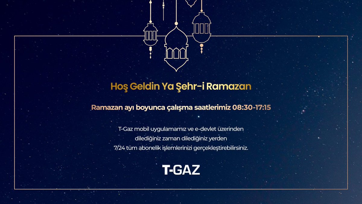 tgazdogalgaz's tweet photo. Hoş geldin huzurun, bereketin ve paylaşmanın en güzel zamanı Ramazan! https://t.co/GHJip6STmD