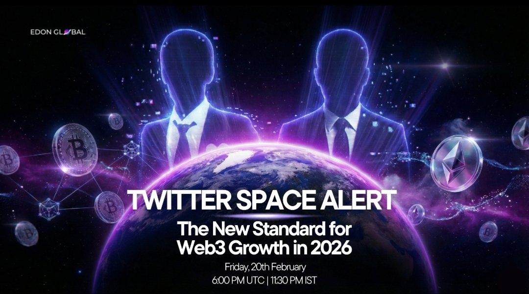 🚨 TWITTER SPACE ALERT 🚨

"The New Standard for Web3 Growth in 2026"

The playbook is changing, Hype is dead, Only Real strategy wins 

🗓 Friday, 20th February
⏰ 6:00 PM UTC | 11:30 PM IST

If you're a founder, builder, or growth operator, whether Web3 Enthusiastic, this one