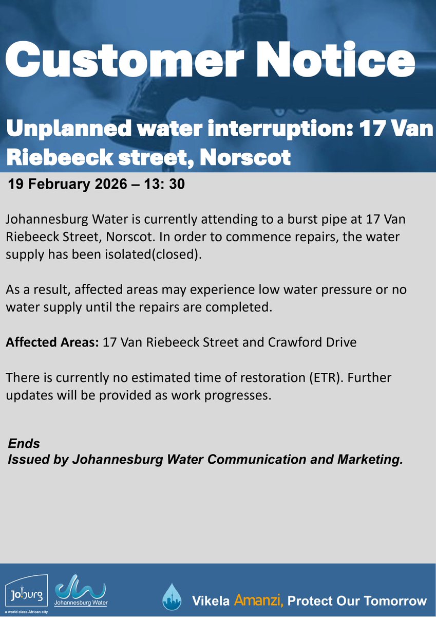Johannesburg Water tweet media