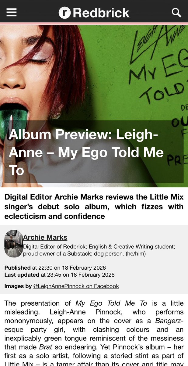 LeighAnneMusic's tweet image. WAIT THE FIRST REVIEWS ARE IN 🥹😱😭

4/5
8/10
8/10

It’s getting real now 💚