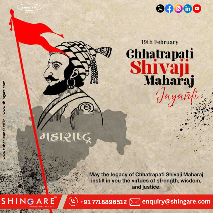 ShingareIndust's tweet photo. We honour Chhatrapati Shivaji Maharaj's fearless spirit and visionary leadership. May his legacy inspire us to embrace courage and strive for excellence.  

#shivajimaharaj #ShivJayanti #shivajijayanti2026 #boltingtools #tubetools #shingreindustries #BhartiyaIndustries https://t.co/IaiUcDKJQU