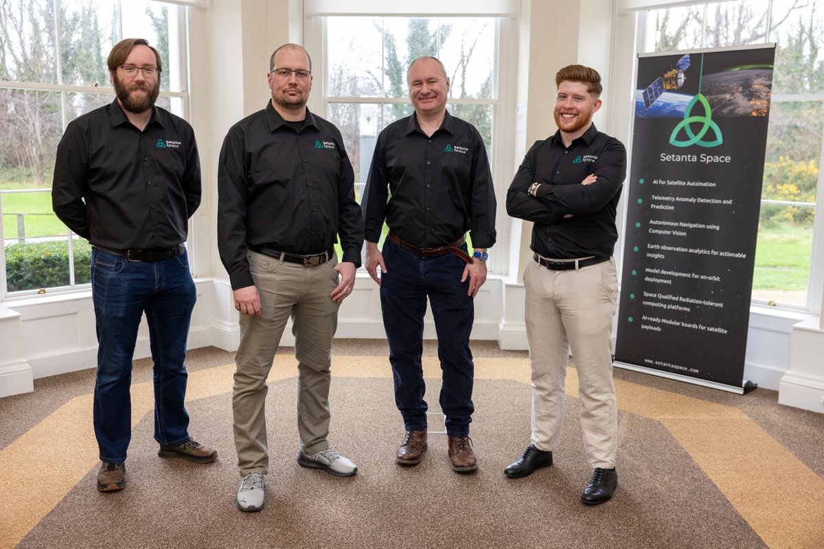 NovaUCD's tweet photo. Setanta Space, a new Irish space tech start-up HQed @NovaUCD, has officially launched. 

@SetantaSpace  is focused on developing novel modular onboard computing hardware and AI software designed to make spacecraft more autonomous.

https://t.co/2ceOzCIysS

@Entirl @ATaylorFPGA https://t.co/JxJvo7V6kg