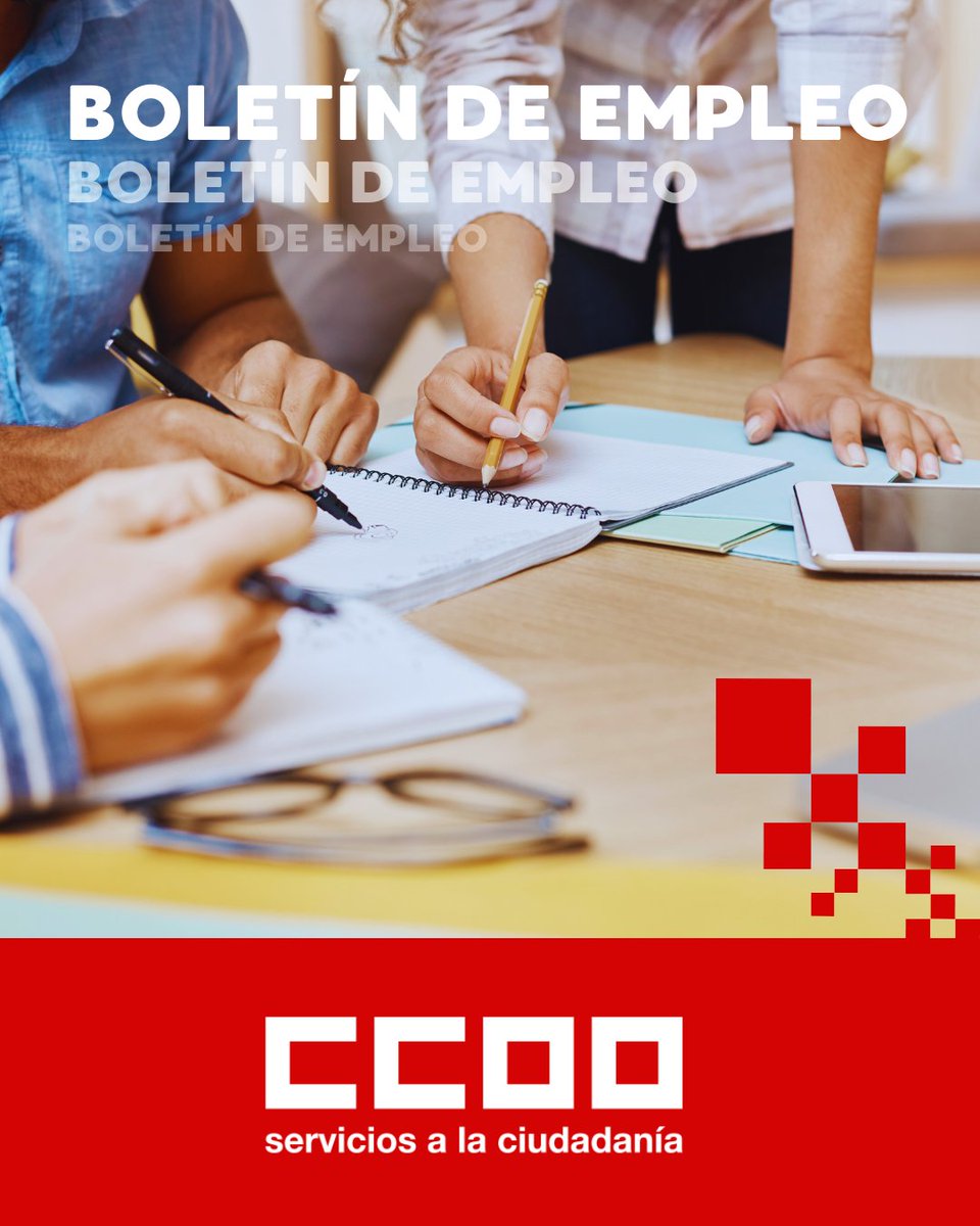 🗞 Ya está disponible nuestro boletín mensual de ofertas de empleo.

💻 Consulta una selección de ofertas de empleo público y privado, así como becas y formación.

➡️ fsc.ccoo.es/802b46c08b32e5…
