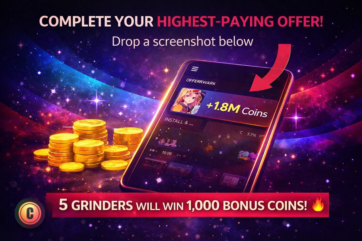 This week’s mission 👇

Complete your highest-paying offer on any offerwall and drop a screenshot below 💸

We’ll DM 5 grinders with 1,000 bonus coins 🔥

Let’s see those big payouts.
#OfferwallHustle #CointiplyEarners #ShowYourStack