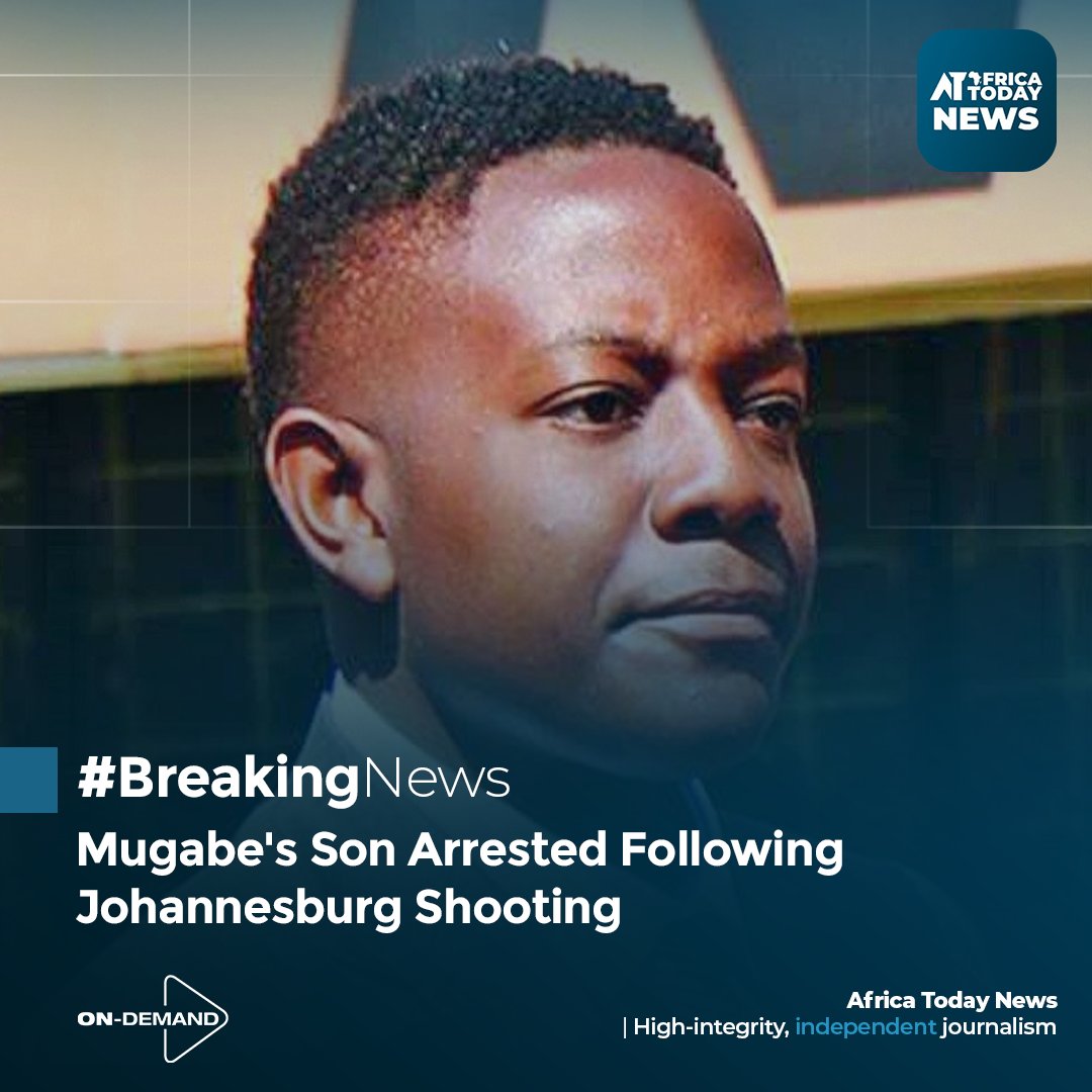 atnewsonline's tweet photo. #BREAKINGNEWS  Chatunga Mugabe, son of the late former Zimbabwean president Robert Mugabe, has allegedly been arrested in connection with a shooting incident in Johannesburg. https://t.co/CSLNshyAq8