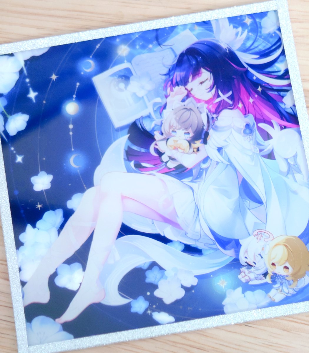 そらなにいろ 色紙セット アクリル色紙届きました💕お花が螺鈿みたいな優しい模様になっててきれい！