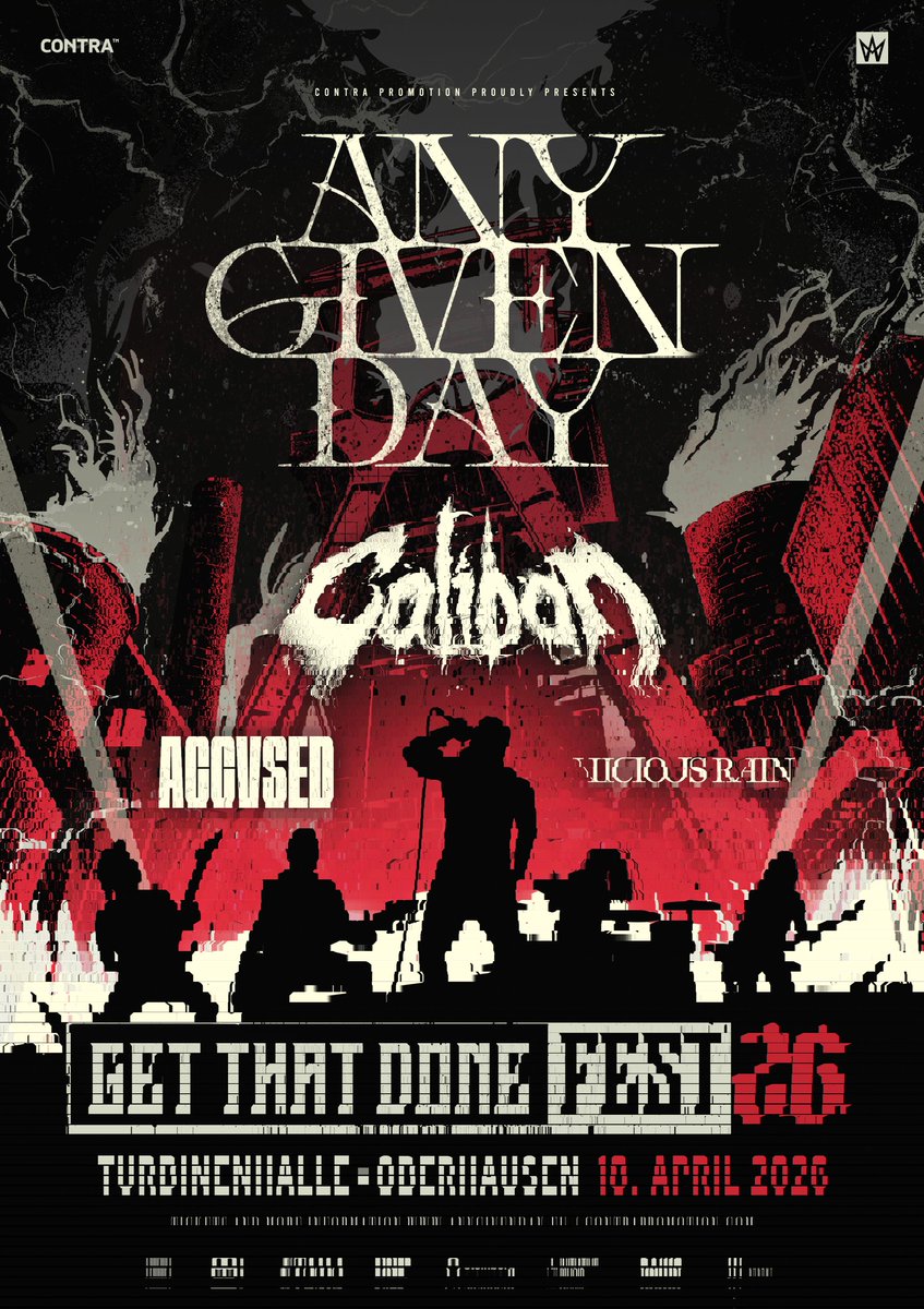 GET THAT DONE FEST!
<a href="/anyxgivenxday/">Any Given Day</a> with
Caliban
<a href="/ACCVSED_/">ACCVSED</a> 
<a href="/viciousrainband/">Vicious Rain</a> 
Get your tickets.