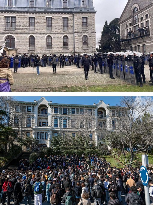 CHP, Boğaziçi Üniversitesi'ne Erdoğan ziyareti ile Özgür Özel ziyaretinin fotoğraflarını yayınladı.
