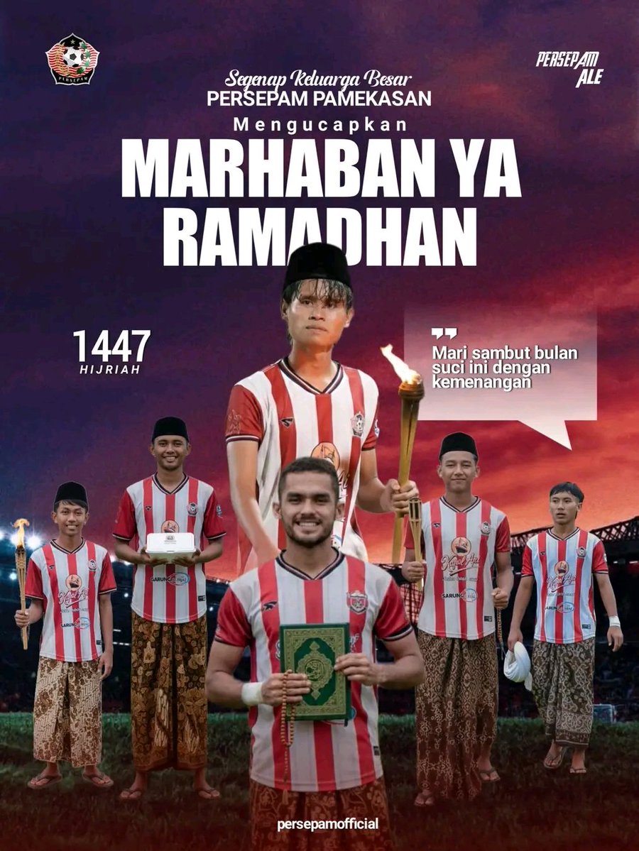 Marhaban Ya Ramadhan 🙏🏻🌙✨
#Persepam1970 #Persepam #Pamekasan #Ramadan #Ramadan2026 #PersepamPamekasan #Liga4
#Liga4JawaTimur #SepakBola
#JawaTimur #Indonesia