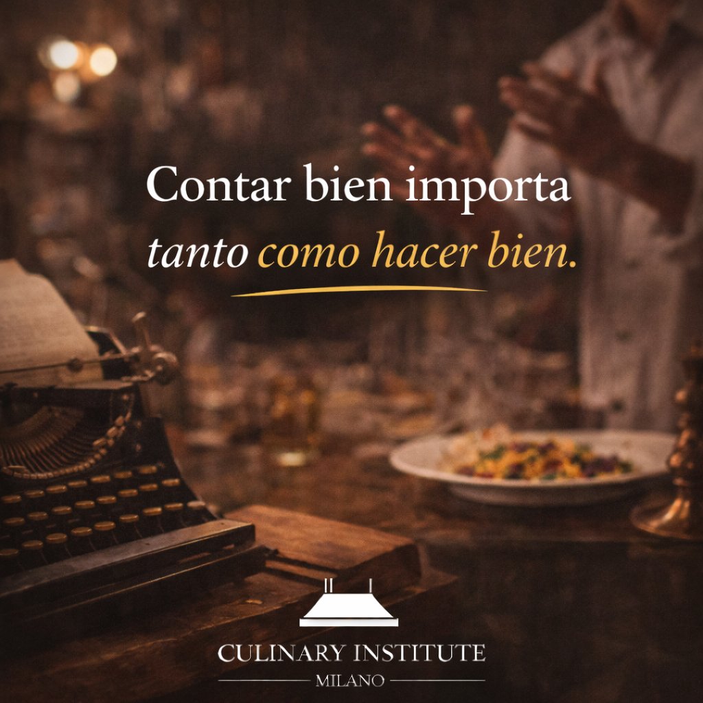 MiCulinary_inst's tweet photo. Hacerlo bien no basta si no se entiende. #MilanoCulinaryInstitute #Storytelling https://t.co/AlyuG17f4m