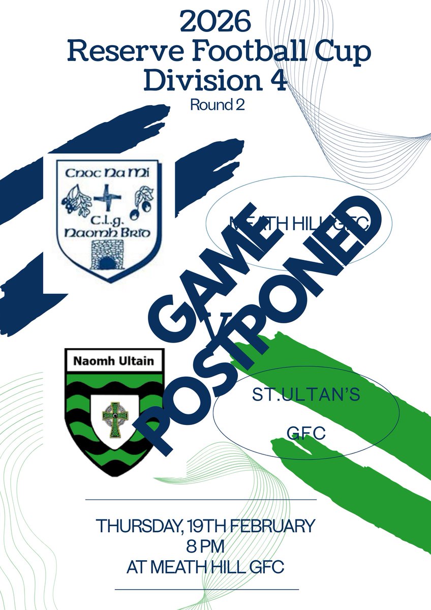 Tonight’s game is Postponed
Get all the latest news on the Meath Hill GAA app member.clubspot.app/club/meath-hil…
