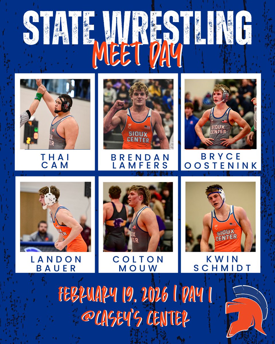 SiouxCenterHS's tweet photo. Good luck to the Warrior wrestlers who will be competing today at the Iowa High School State Wrestling Tournament! Go Warriors! #SCWarriorPride https://t.co/YueTdQrdvj