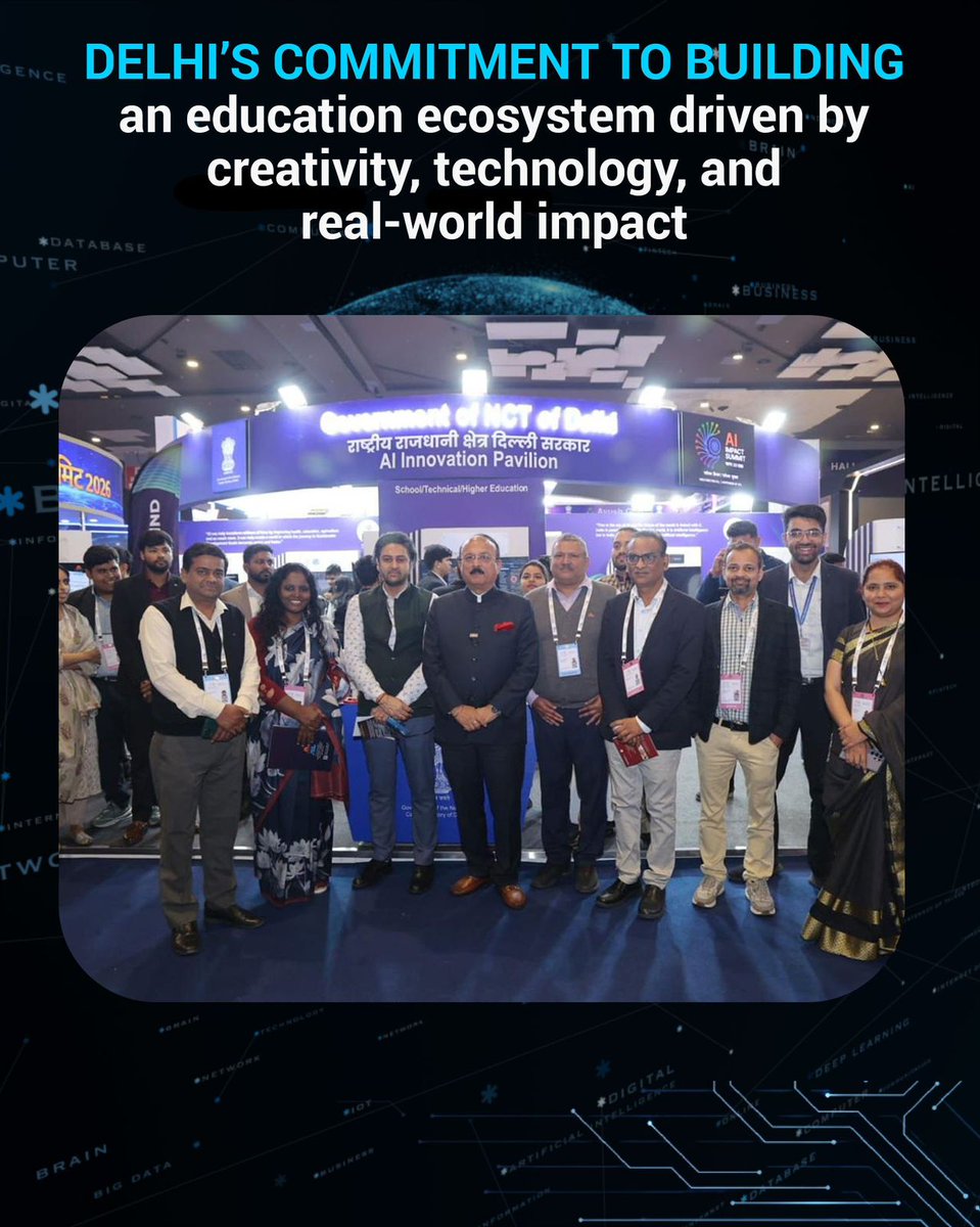 ashishsood_bjp's tweet photo. Proud to witness Delhi AI Innovation Pavilion showcasing how the students of Delhi are embracing technology, creativity, and future-ready learning to shape a stronger, innovation-driven India.

@gupta_rekha 
@AshwiniVaishnaw 
@blsanthosh https://t.co/8tWHMIGt1x