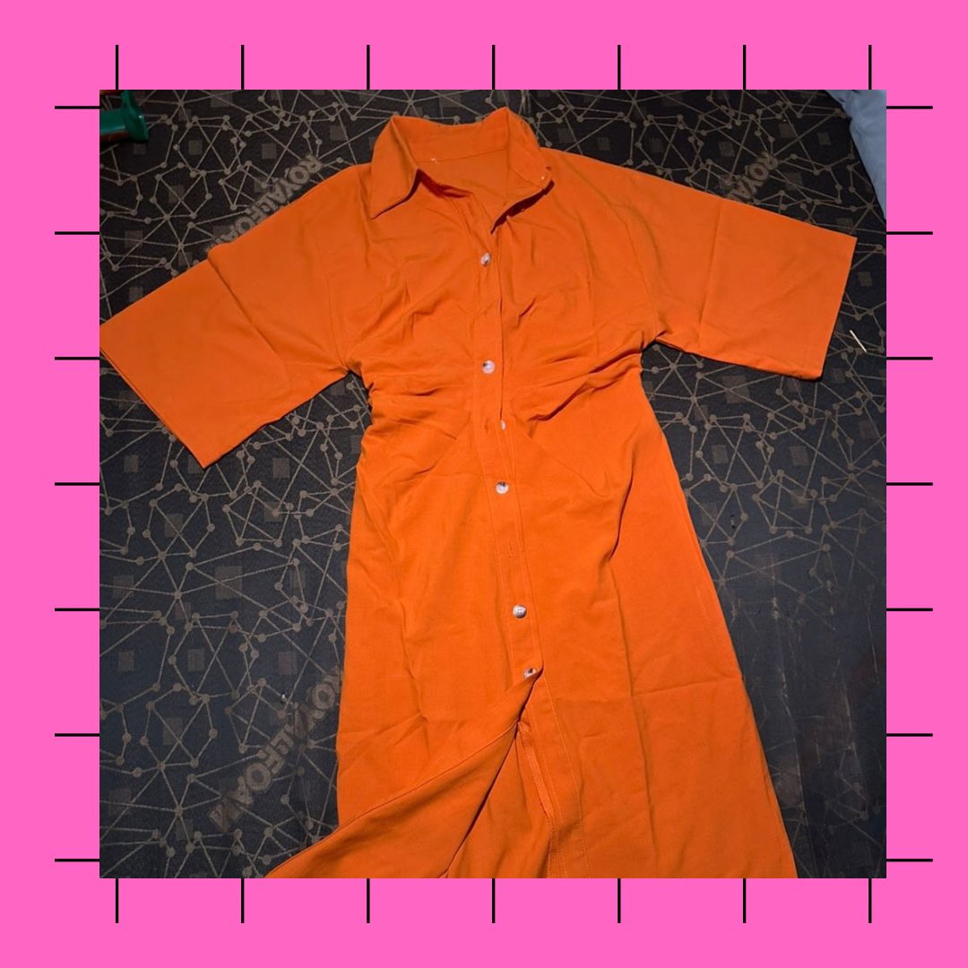 t2declutter's tweet image. Orange button down dress 
Size : Medium 
Price : N7,000
Condition : preloved 

Location : Lasu Ojo, Lagos