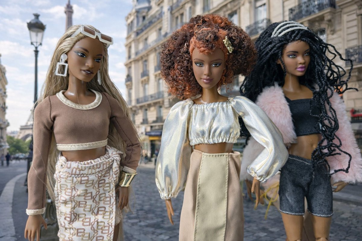 Ykfpmb's tweet photo. ユークリエイトバービー三人娘。
 #Barbie
 #Barbieyoucreate https://t.co/jcTSkXE7u5
