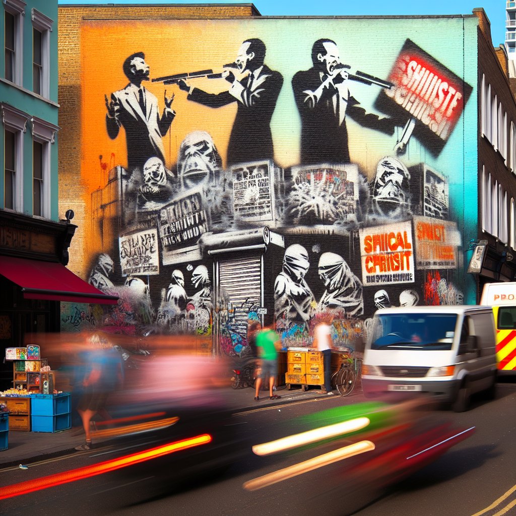 Banksy, the elusive street artist, captivates the world with his distinctive blend of satire and social critique! 🎨✨ His works transform urban landscapes into powerful canvases that challenge societal norms. #BanksyBold