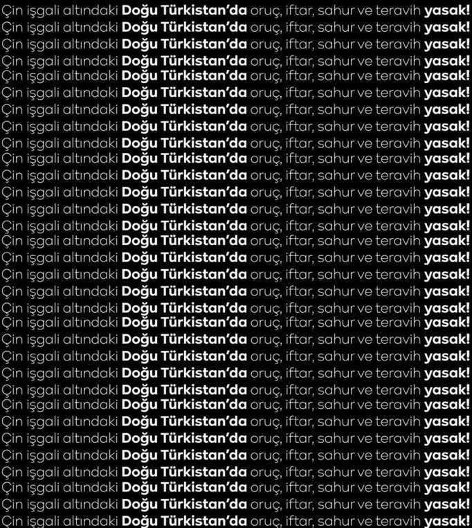 Doğu Türkistan'ı unutma unutturma..