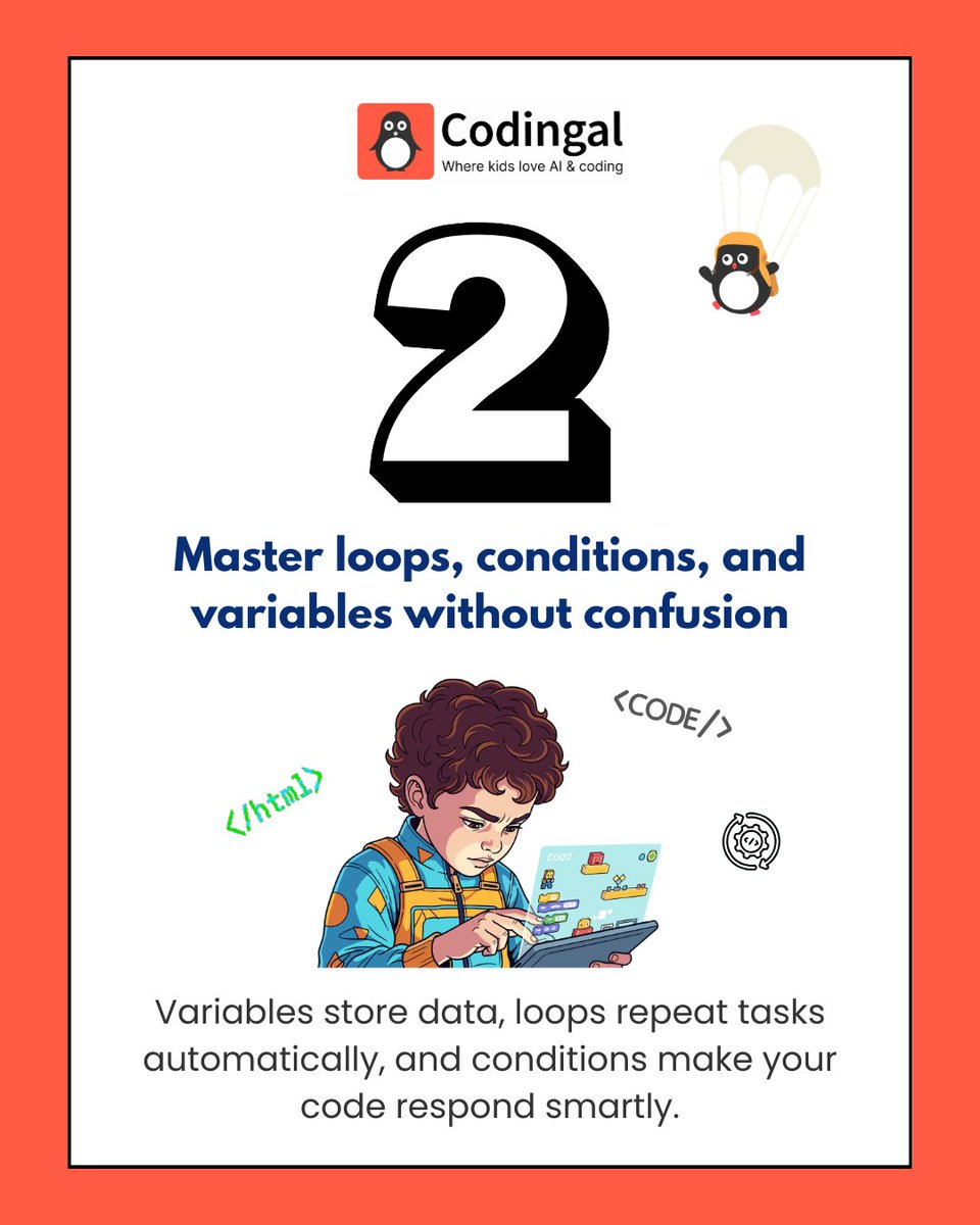 codingal's tweet photo. Coding that actually feels fun: drag, drop, play. Block-coding teaches real coding skills while building strong logic and problem-solving—like a brain workout, but fun.

#CodingForKids #ScratchProgramming #STEMForKids #KidsCoding #LearnToCode https://t.co/ImYIF3v4pb
