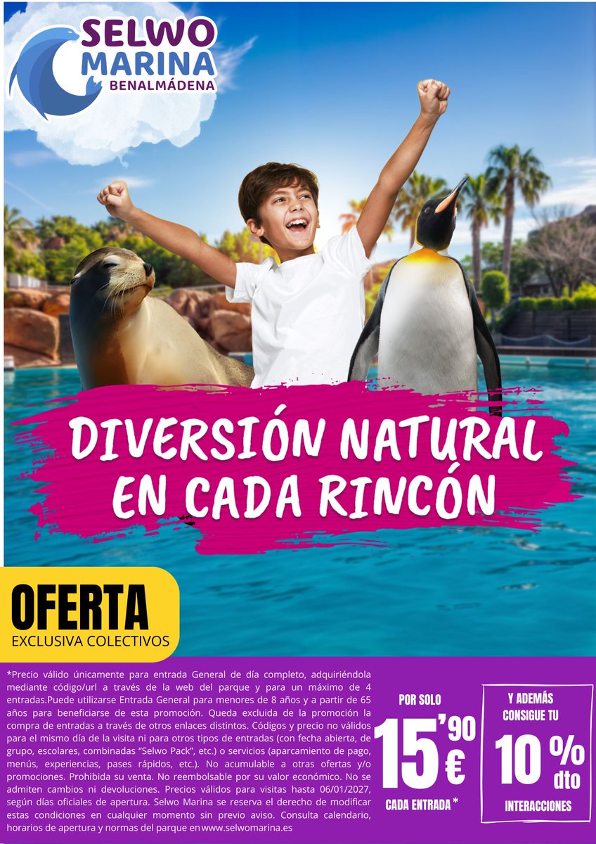 ClubCSIF's tweet photo. ¡Vente a Selwo Marina de Benalmádena por 15,90€!

Hazte miembro del Club CSIF y accede a un montón de descuentos y ofertas exclusivas para ti.

https://t.co/CWQJAABoNn https://t.co/vUxIZDrQY6