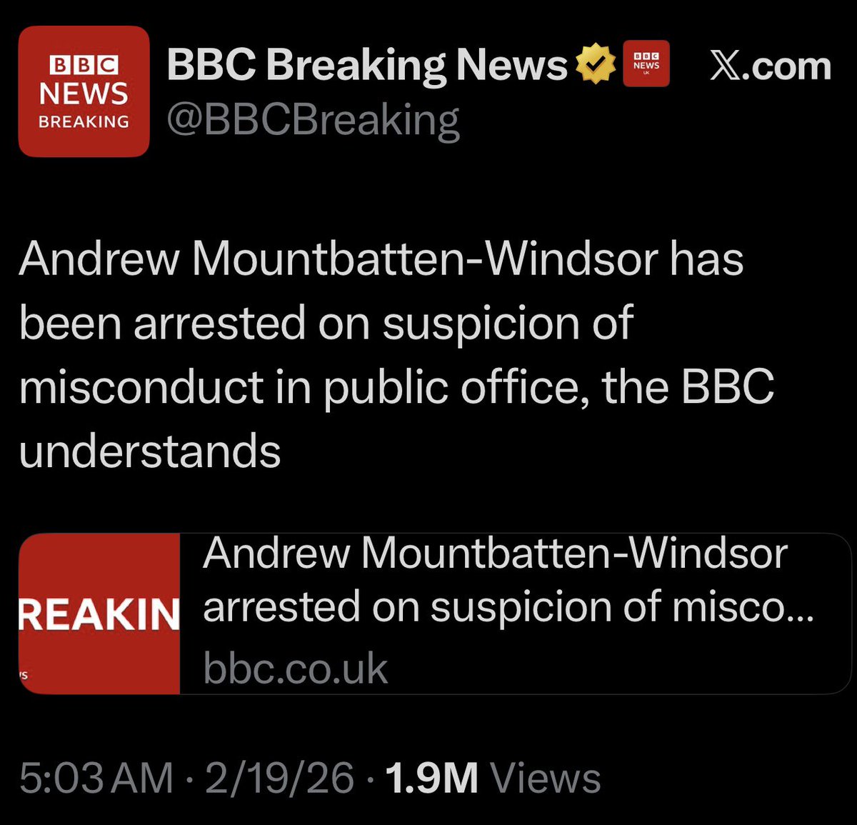 The UK has arrested Andrew because of the Epstein files and over here the President signed an EO protecting cancer causing Glyphosate in our foods and we have zero Epstein related arrest and investigations since release of the files.
And we are on the verge of going to war