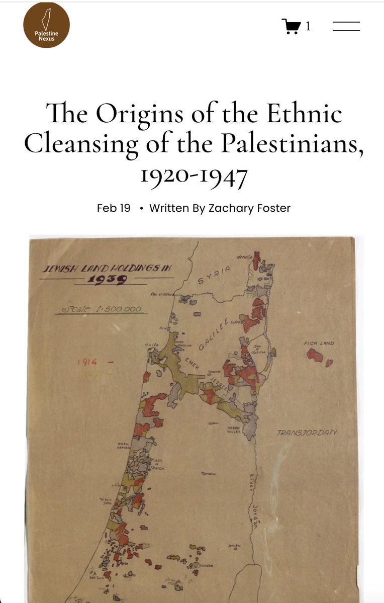 My latest: The Origins of the Ethnic Cleansing of the Palestinians, 1920-1947 palestinenexus.com/articles/origi…