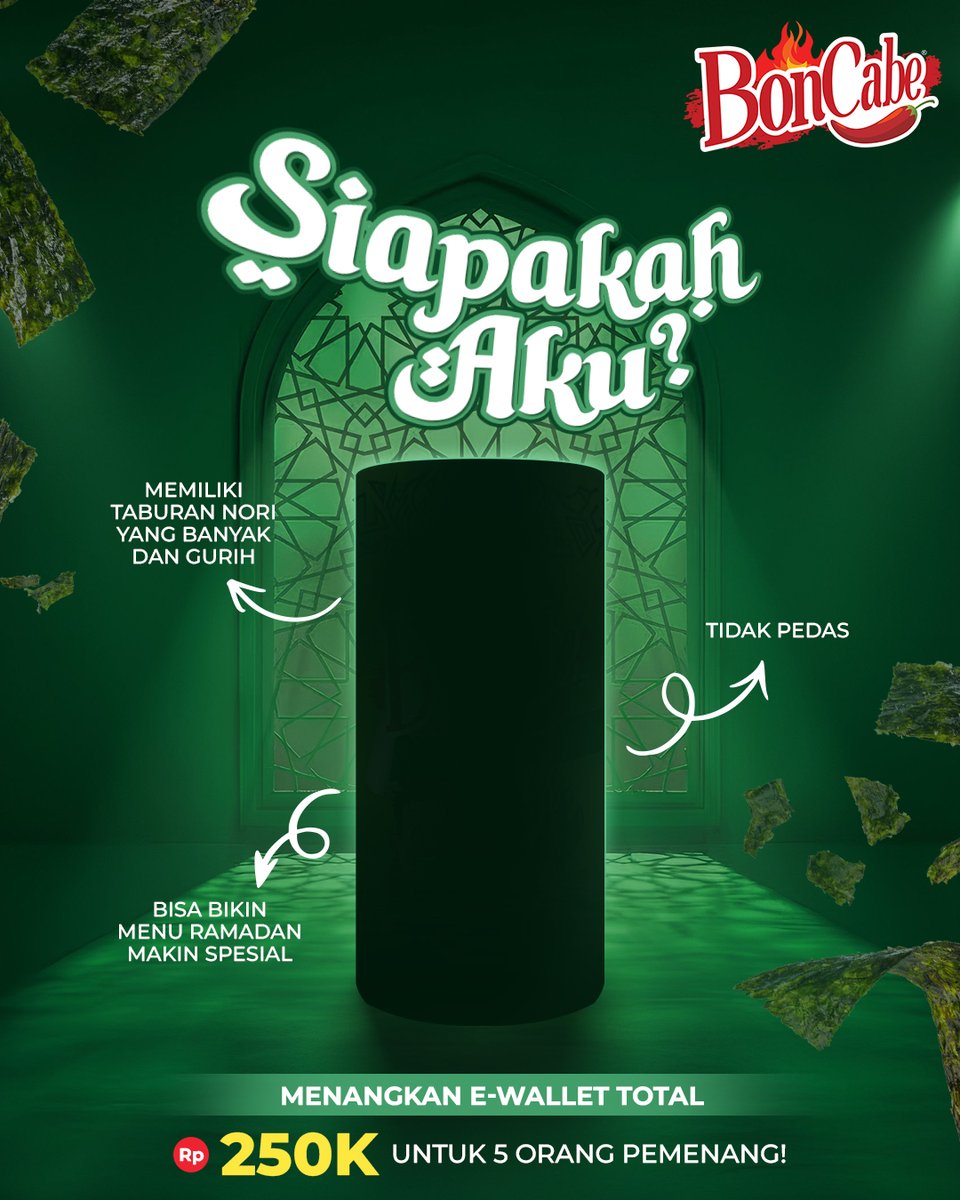 Ada yang tau jawaban dari clue diatas? 👀🌙

Tulis jawaban kalian di kolom komen dan menangkan e-wallet total 250k untuk 5 pemenang ✨

Cara ikutannya:
1. Wajib follow twitter @boncabe
2. ⁠Share postingan ini ke Instagram Story dan mention (@)officialboncabe