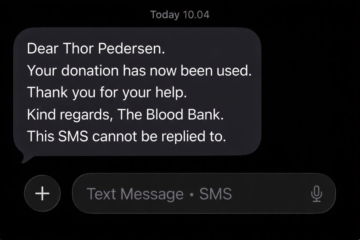 onceuponasaga's tweet image. 29th plasma donation three days ago. Today I learned it’s already been used.

If I had a magic wand, Denmark would be self-sufficient in plasma. I can’t. But I can lead by example.

We don’t get paid. Just snacks 🙂
Someone’s life may depend on it 🇩🇰

#PlasmaDonation #DonateBlood