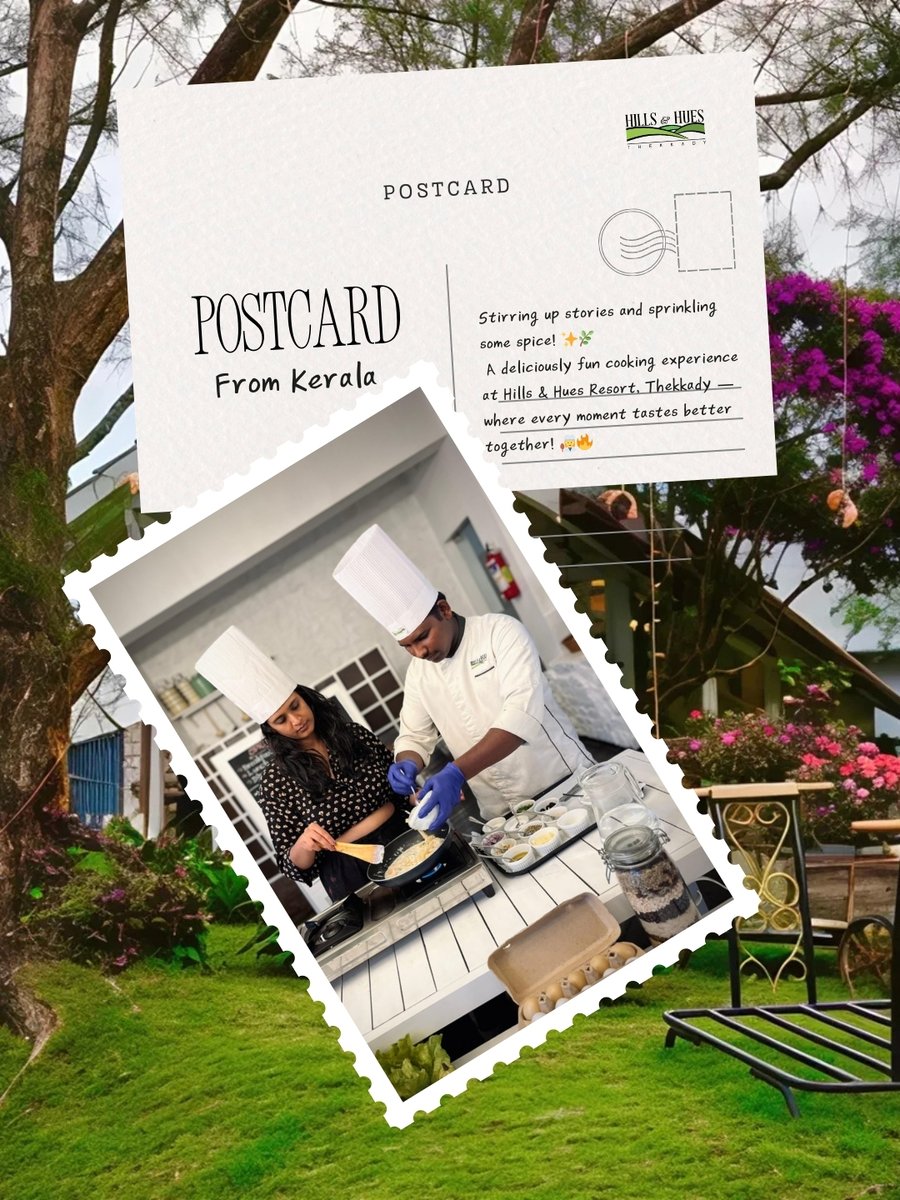 hillsandhues's tweet image. Experience the joy of hands-on activities at Hills &amp;amp; Hues, Thekkady — from preparing different kinds of tea to engaging cooking sessions that bring you closer to authentic flavours and memorable moments.

#HillsAndHuesThekkady #CookingSession #TeaExperience #LuxuryResortThekkady