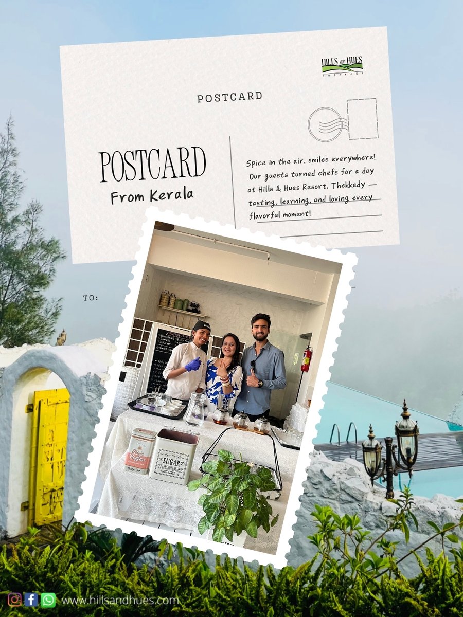 hillsandhues's tweet image. Experience the joy of hands-on activities at Hills &amp;amp; Hues, Thekkady — from preparing different kinds of tea to engaging cooking sessions that bring you closer to authentic flavours and memorable moments.

#HillsAndHuesThekkady #CookingSession #TeaExperience #LuxuryResortThekkady