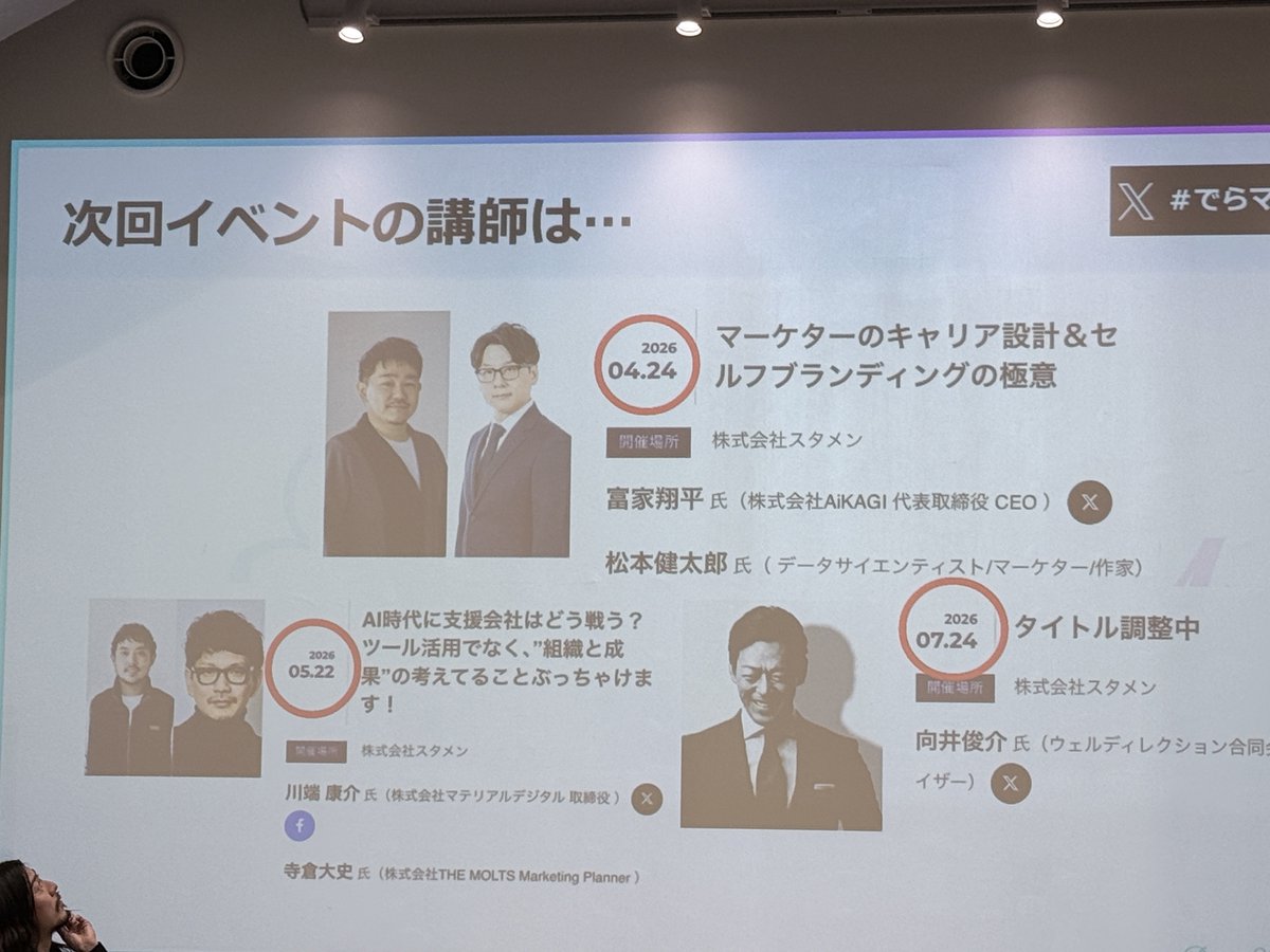 次次回とさらにその次まで決まってます～
詳細はまた後日！！！

 #でらマーケ勉強会