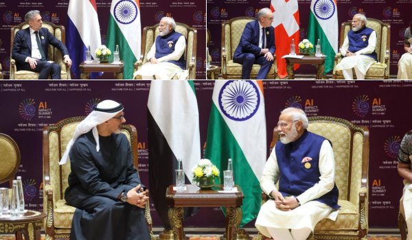 Mayurkhachar1's tweet photo. PM @narendramodi holds bilateral meetings with several world leaders on sidelines of India AI Impact Summit
#PmNarendraModi 
#AISummit #AIIndia https://t.co/mYEo1wh6Q1