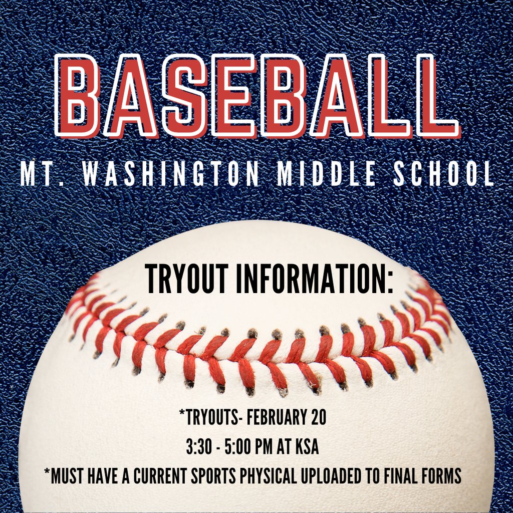 MWMS Baseball Tryout Information:

#ForTheMount