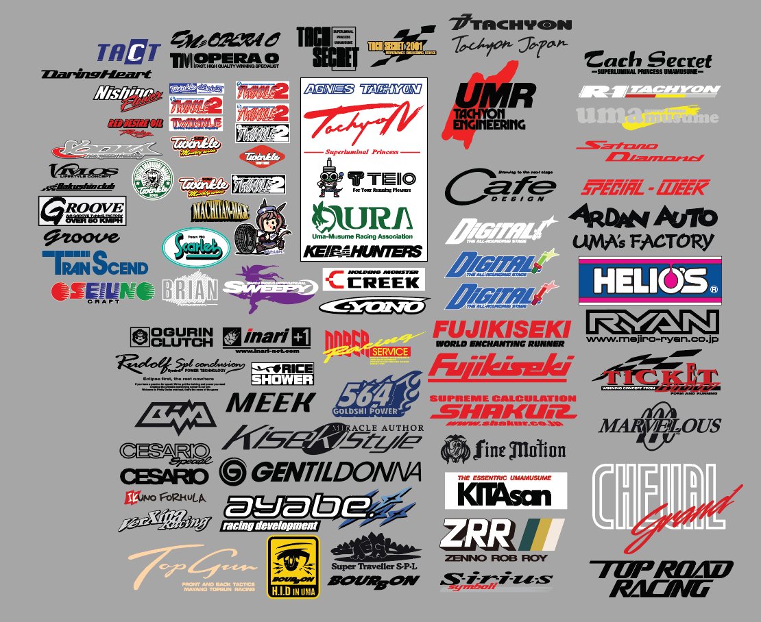 kaizoshiro's tweet image. State of the set today

I think I'm reaching the limits of my existing tuning sticker collection trying to figure out a few more