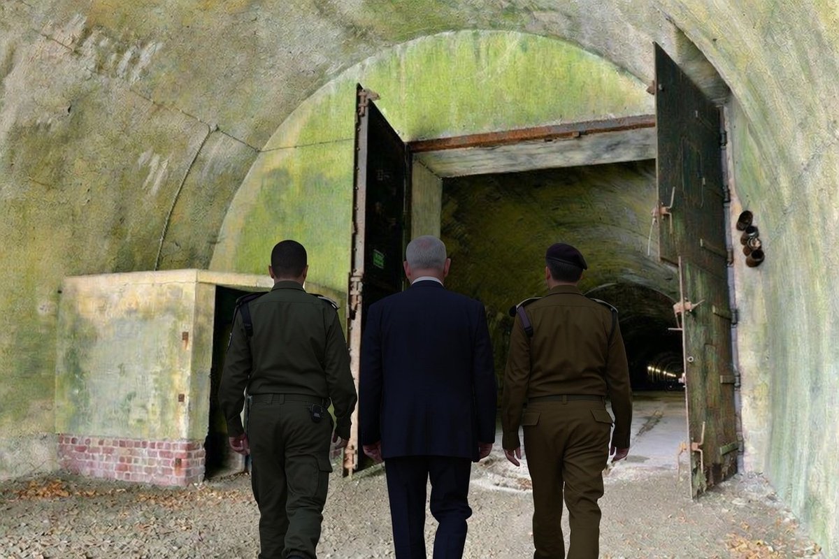 iShahidJafry's tweet photo. 🇮🇷🇮🇱 | Netenyahu and Military Commanders of the Israeli government left tel Aviv to the massive underground bunker headquarters in tel Aviv.

Sources claim they will go to Cyprus from there. Netenyahu fears Iranian retaliation. https://t.co/1gBSDoLCWV