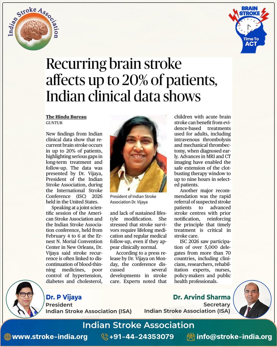 Indian Stroke Association tweet media